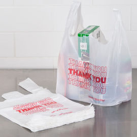小売りの白いプラスチックは袋に入れます、食料雑貨のための注文のTシャツ袋感謝します