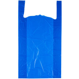 頑丈なプラスチックTシャツの買い物袋青い色の平らなタイプ カスタマイズされたサイズ