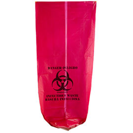 バイオハザードの再生利用できるごみ袋高密度135L 33&quot; X 40&quot;赤い色