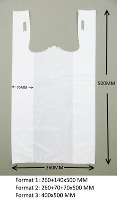 Tシャツの買い物袋13 mic。1000/case、印刷、HDPE材料を用いるWHITE色